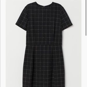 H&M textured weave black and white dress